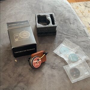 Turntable Car Fragrance with Wood Accent